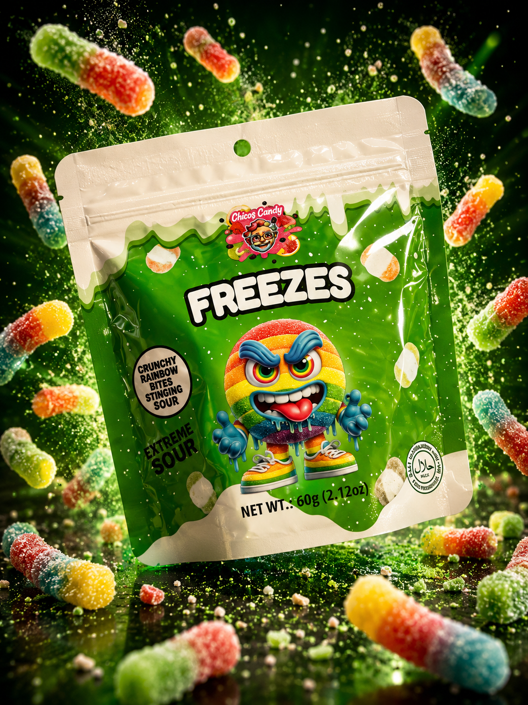 Freezees Extreme Sour Rainbow Bites